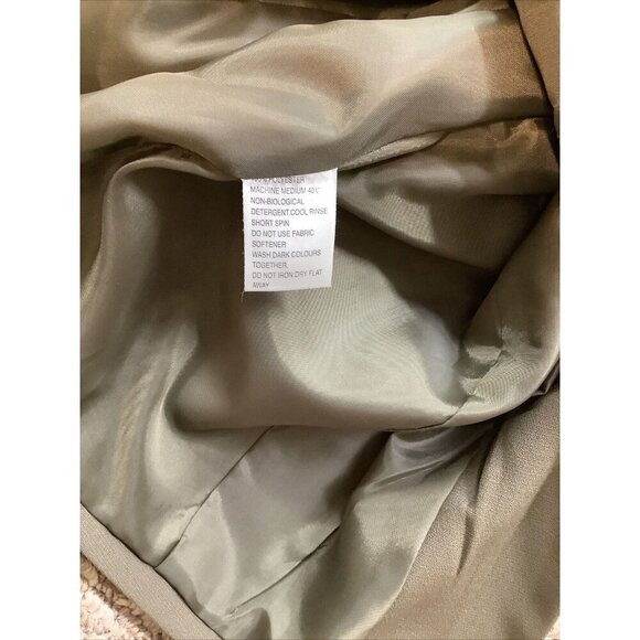 Herman Geist Olive Green Women’s Pant Suit With Shoulder Pads Size 8 (Preowned) - Picture 8 of 9